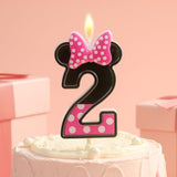 PHD CAKE 2.76 Inch Cartoon Pink and Black Mouse 2 Number Birthday Candles, Anime Cartoon Number Candles, Cake Number Candles, Party Celebration, Style Candle