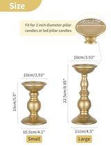 NUPTIO Gold Pillar Candle Holder: Brass Tall Stand for 3" Candles