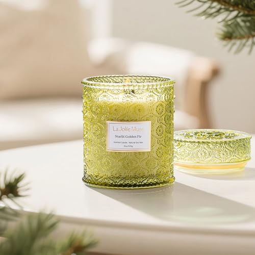 LA JOLIE MUSE Starlit Fir Pine Scented Candles for Home,19 oz Natural Soy