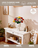 A Heart Held in Two Hands White Vases for Flowers - Cute Modern Small Ceramic Flower Vase for Pampas Grass - Decorative Table Vase for Coffee or Dining Table Centerpiece, Shelf - Gift for Mom (White)