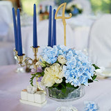 JPSOR 40pcs Artificial Hydrangea Silk Flower Heads with Stems, Fake Flowers for Wedding Centerpiece Home Garden Party Decoration (Blue)