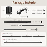 XDW-GIFTS Curtain Rods for Windows 32 to 46 Inch,1 Inch Diameter Black Heavy Duty Metal Drapery Rod,Adjustable Curtains Pole with Bracket Modern Style Suitable for Bedroom,Living Room
