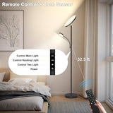 Floor Lamp-42W/4200LM Super Bright Floor Lamp,Dimmable 2-in-1 LED Floor Lamp for Bedroom,Torchiere Floor Lamps with Remote & Touch Control,69" Tall Standing Lamp for Living Room,Office,Reading,Black