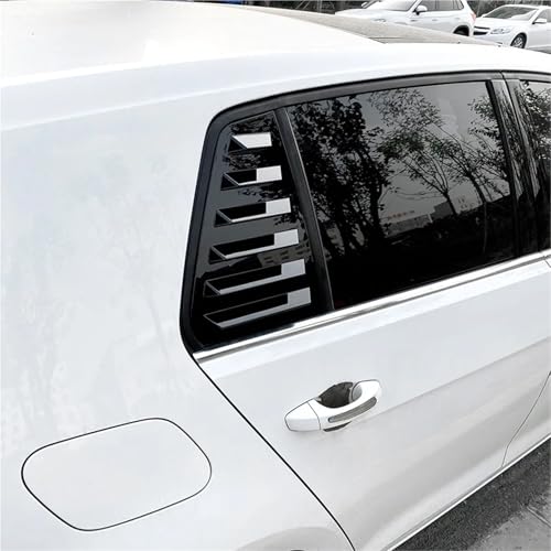 A Pair Rear Window Louver Shutter Compatible with VW Golf 7 MK7 7.5 2013-2019 Side Air Vents Shutter Cover Trim Exterior Accessories(Carbon Fiber)