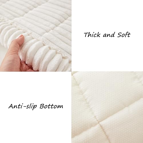 Awjcsv Couch Cover for Dogs Washable, Fuzzy Pet Couch Covers for 3 Cushion Sofa Pet Friendly, Non Slip Sofa Cover (White, 27.6" X 70.9"/70 X 180cm)