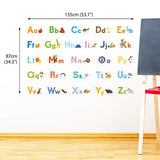 DECOWALL DS8-1608 Watercolour Animal Alphabet ABC Kids Wall Stickers Decals Peel and Stick Removable for Nursery Bedroom Living Room Art murals Decorations