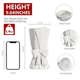 Relexome White Ceramic Bow Vase Unique Cute Decorative Bouquet Flower Vases 9.64 in Summer Home Decor Vase