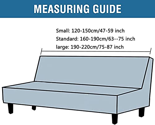 YOPOIY Stretch Futon Cover Elastic Feature Rich Textured High Polyester Futon Slipcover Printed Armless Sofa Cover with Elastic Bottom -10-160-190cm