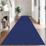 Washable Exrea Long Hallway Runner Rug 3x14 Non Slip Rubber Backed Kitchen Runner Entryway Runner Indoor, Woven Rugs Floor Carpet for Kitchen Hall Entryway, Royal Blue/Navy
