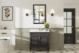 Briivue 24x36 Inch Black Bathroom Mirror for Wall, Thick Metal Framed Rectangle Mirrors for Over Sink, Bedroom, Living Room, Entryway, Anti-Rust, HD Tempered Glass