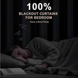 INOVADAY 100% Blackout Curtains 84 Inches Long 2 Panels Set, Back Tab/Rod Pocket Linen Blackout Curtains for Bedroom, Thermal Insulated Window Drapes - Cream, W50 X L84