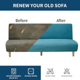 Full Size Futon Cover, Stretch Armless Folding Sofa Bed Couch Slipcover(Lakeblue,Large)