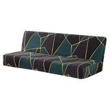 Folding Sofa Bed Cover Solid Color Futon Armless Slipcover Polyester Elastic Fabric All Inclusive Cover