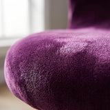 Deisy Dee Velvet Stretch Armless Office Chair Covers - Colorful Stretch Slipcover for Desk Chairs (Purple)