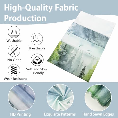 Atrippy Forest Nature Tapestry for Bedroom, Green Misty Foggy Mountain Sage Trees Wall Tapestry, Landscape Aesthetic Room Decor Wall Hanging for Living Room Dorm 51x60 Inches