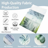 Atrippy Forest Nature Tapestry for Bedroom, Green Misty Foggy Mountain Sage Trees Wall Tapestry, Landscape Aesthetic Room Decor Wall Hanging for Living Room Dorm 51x60 Inches