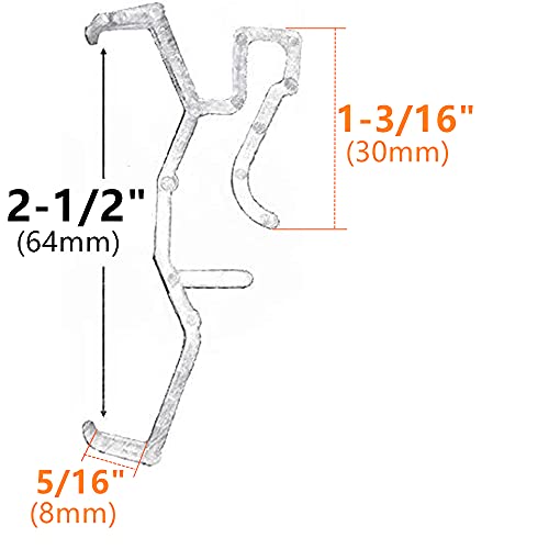 Valance Clips 10pcs 2.5inch Clear Plastic Hidden Retainer Holder Clip for Window Blind Valance,Horizontal Faux & Wood Blinds Parts