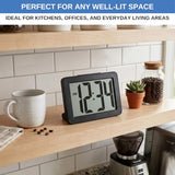 Digital Clock Large Display Battery Operated | Easy Read 2.5" LCD Alarm Clock with On Demand Backlight, 12/24 Hour, Small Desk Clock for Office Kitchen Bedroom