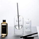 Empty Glass Fragrance Reed Diffuser Bottles,for Essential Oil, with 16pcs Black Reed Sticks,Minimalist Decor,2pcs/Set.