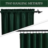 RYB HOME Green Velvet Blackout Curtains for Bedroom, Thermal Insulating Privacy Sunlight UV Heat Blocking Rod Pocket Soft Drapes for Living Room Dining Room, 52" W x 84" L, 2 Panels