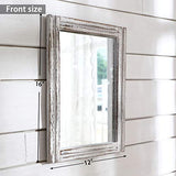 AAZZKANG Wall Mirror with Wood Framed Rustic Mirrors for Wall Rectangle Decorative for Bedroom Bathroom Living Room Entryway Farmhouse Hanging Small