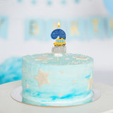 2st Birthday Number Candles for School Bus Blue and Silver Birthday Decorations for Boys for Cakes, Parties, Anniversary Celebrations, Bakery Decorations (Number-02)