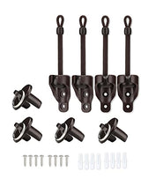 Coolaroo Replacement Parts Shade Tie Downs and End Cap with Ring Kit,Weather Resistance,Compatible with Coolaroo Exterior Roller Shade,Outdoor Blinds(Brown,2 Set)