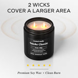 CHILLFLAME Candles for Men, 14.1 oz Scented Candles for Home, 2 Wicks Blended Scents Birthday Candles Gifts for Men, Teacher, Boyfriend (Smoke+Sandalwood+Coffee)