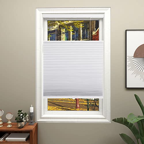 Changshade Blackout Top Down Bottom Up Cellular Shades, Cordless Honeycomb Blinds for Bedroom, Nursery & Bathroom, Total Privacy, 34" W*72" H,White