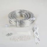 50ft/15m Plug in LED Rope Lights, 540 Daylight White LEDs, 110V, Waterproof,Connectable, Power Socket Connector Fuse Holder, Indoor/Outdoor Use, Ideal for Backyards, Decorative Lighting
