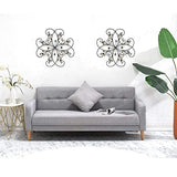 KUWIVO Lechesis 24" Metal Flower Scroll Wall Art Decor Sculptures with Rust Leaf for Living Room Bedroom