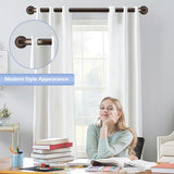 TANGWIN Bronze Wrap Around Curtain Rods 66 to 120 Inch:Blackout Heavy duty Adjustable Window Curtain Rod for Bedroom,Industrial Darkening Curved French Metal Single Drapery Rods Set Easy Install,Brown