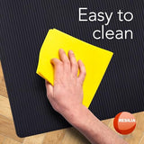 RESILIA Black Plastic Floor Runner - Embossed Wide Rib Waterproof Vinyl, Heavy Duty Protector Mat for Indoor Hardwood, Hard Floors, Garage, Entryway, Kitchen, & Outdoor Use, 15" x 48", Made in USA