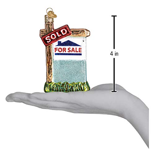 Old World Christmas Glass Blown Ornament Realty Sign (36203)