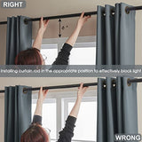 Rutterllow Total Blackout 340 GSM Curtains 2 Panels, Full Shade 84 Inches Long Complete Drapes for Living Room, Dark Grey Thermal Insulated Bedroom Window Treatment Drapes (Gray, 52 x 84 inch)