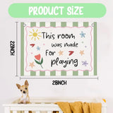 Kids Playroom Decor Banner Sage Green Play Room Wall Decor 30"x20" | This Room Was Made for Playing Nursery Playroom Toddler Toy Room Bedroom Decor