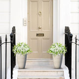 Artificial Flowers for Outdoors 12 Bundles White Artificial Petunias Fake Flowers UV Resistant Shrubs Plants with Fern for Indoor Outside Hanging Planters Home Garden Spring Summer Decorations