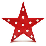 Patriotic Independence Day Red Star Decoration, Marquee Light LED Star Sign Tabletop Decor for USA Celebrations