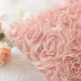 MIULEE 3D Rose Flower Pillow Cover Decorative Spring Floral Romantic Stereo Chiffon Aesthetic Solid Pillowcase for Girl Bedroom Living Room Decor 12x20 Inch Peach Pink