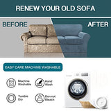 FantasDecor 2 Piece Chair Sofa Covers Velvet for Living Room Slipcovers with Individual Cushion Elastic Furniture Protector for Pets, Machine Washable (Armchair, Stone Blue)