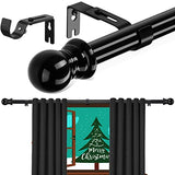 Black Curtain Rod - 1 Inch Curtain Rods for Windows 26 to 40 Inch - Heavy Duty Small Window Curtains Rod and Bracket Set with Treatment Hardware for Drapes Bedroom Door