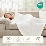 EMME Cotton Muslin Large Throw Blanket Couch 4-Layer Breathable Gauze Soft Lightweight Bed Blankets Adults (50"x71")