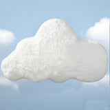 YRXRUS Cloud Pillows, White Cloud Shaped Pillow, Decorative Throw Pillow Gifts, Cute Plush Room Decor, Fluffy Faux Rabbit Fur 9.5"x16" Pillows for Living Bedroom Kids Room