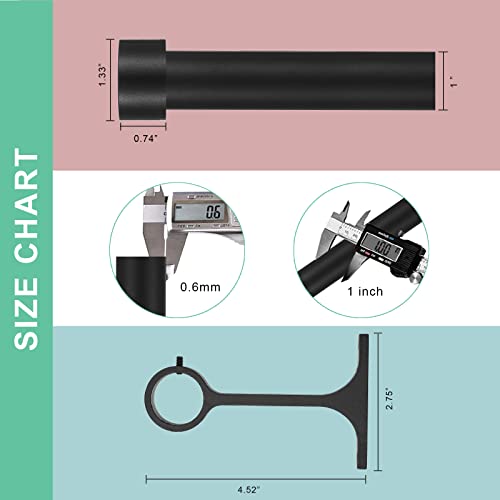 Matte Black Curtain Rods for Windows 48 to 86 Inch, 1-Inch Adjustable Drapery Rods with Aluminum End Cap and Brackets for Room Divider, Bedroom, Living room, Kitchen, Bathroom Etc