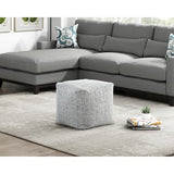 Square Pouf Chenille Fabric Upholstery, Modern Ottoman, Footstool, Non-Slip Floor Pouf, 1pc Sitting Pouf