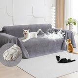 Cat Scratch Proof Furniture Protector - Anti-Slip, Waterproof Sofa Cover to Keep Cats Off, Pet-Friendly Anti-Scratch Couch Protectors for 3 Cushion Couch, Gray Sofa Cover for Pets and Kids 118"X71"