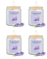4 Pack Lavender Candle Set, 30 oz 200 Hour Home Aromatherapy Jar Candles, Long Lasting Aromatherapy Candles for Bedrooms Yoga Rooms Lounges Gardens Patios Balconies and Camping