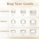 Washable Rug 6x9 Area Rugs for Living Room: Neutral Soft Rug Abstract Non Slip Low Pile Modern Carpet for Bedroom Kitchen Nursery Office Dining Room Indoor (Beige, 6'x9')