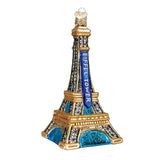 Old World Christmas Eiffel Tower Glass Blown Ornament for Christmas Tree, Handcrafted Holiday Decoration, Landmarks Collection