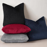 Simmore Fall Soft Black Flannel Throw Pillow Covers 16X16 Set of 2